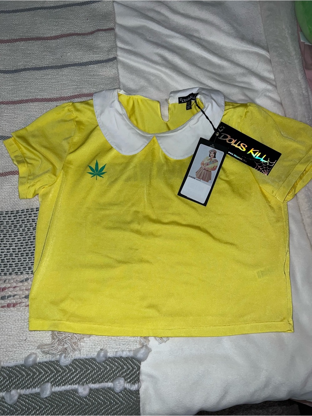 Dolls Kill Yellow Peter Pan Collar Tee